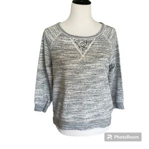 Chaus Sport Sequin Embellished Top Heather Gray Size S